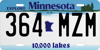 MN license plate 364MZM
