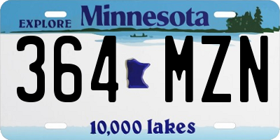 MN license plate 364MZN