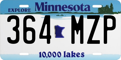 MN license plate 364MZP