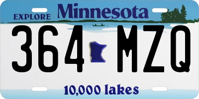 MN license plate 364MZQ
