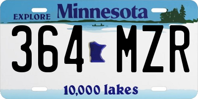MN license plate 364MZR