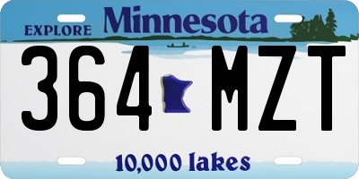 MN license plate 364MZT