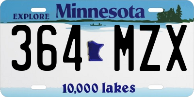 MN license plate 364MZX