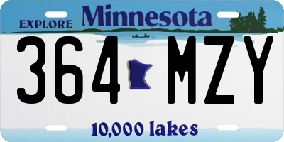 MN license plate 364MZY