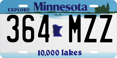 MN license plate 364MZZ