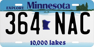 MN license plate 364NAC