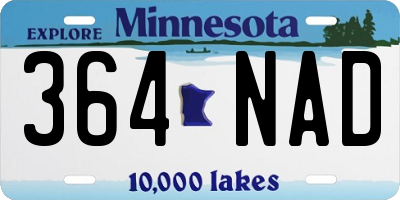 MN license plate 364NAD
