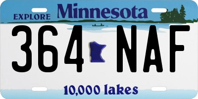MN license plate 364NAF