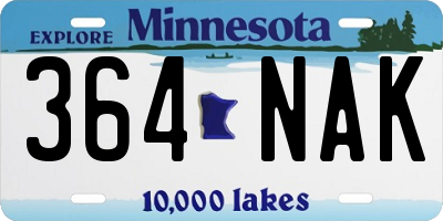 MN license plate 364NAK