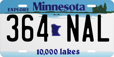MN license plate 364NAL