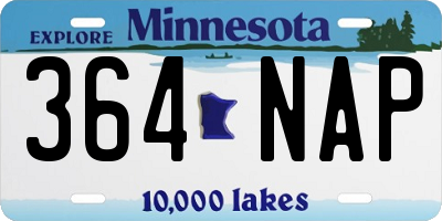 MN license plate 364NAP