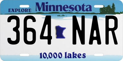 MN license plate 364NAR