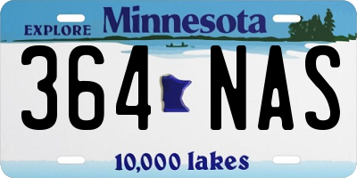 MN license plate 364NAS