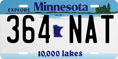 MN license plate 364NAT