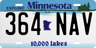 MN license plate 364NAV