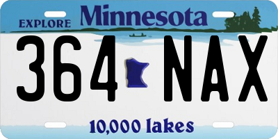 MN license plate 364NAX