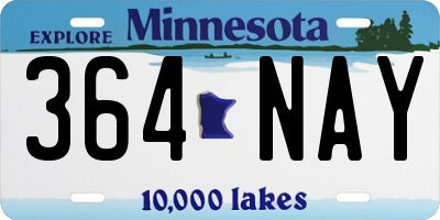 MN license plate 364NAY