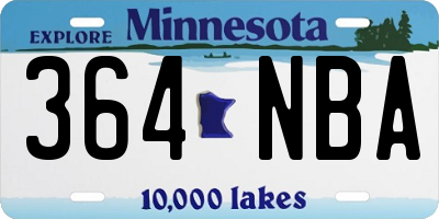 MN license plate 364NBA