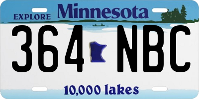 MN license plate 364NBC