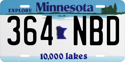 MN license plate 364NBD