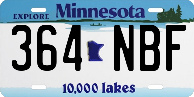 MN license plate 364NBF