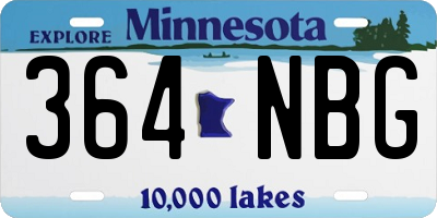 MN license plate 364NBG