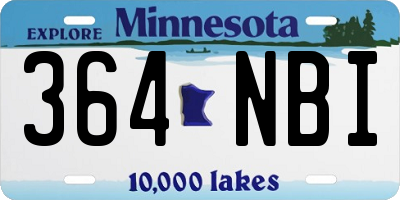 MN license plate 364NBI