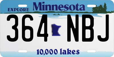 MN license plate 364NBJ