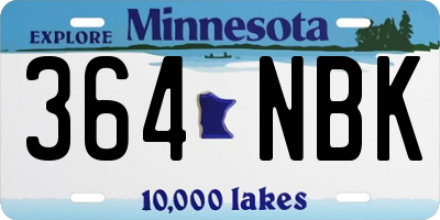 MN license plate 364NBK