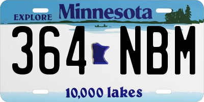 MN license plate 364NBM