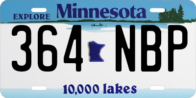MN license plate 364NBP