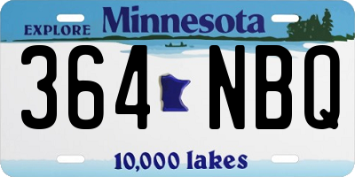 MN license plate 364NBQ