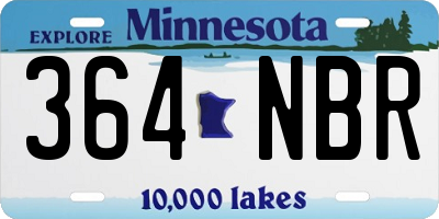 MN license plate 364NBR