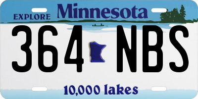 MN license plate 364NBS
