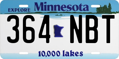 MN license plate 364NBT