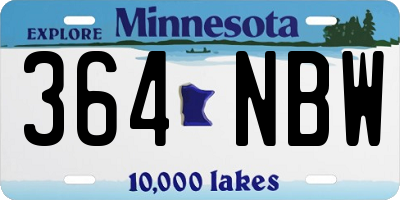 MN license plate 364NBW