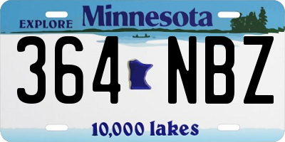 MN license plate 364NBZ
