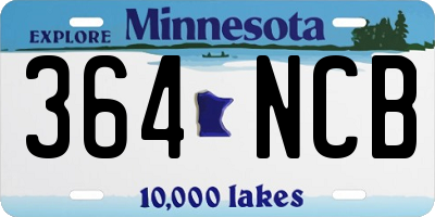 MN license plate 364NCB
