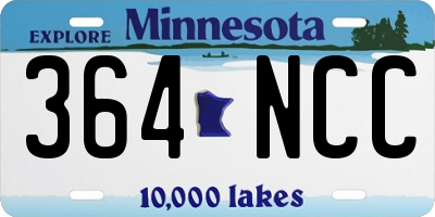 MN license plate 364NCC