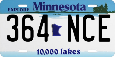 MN license plate 364NCE