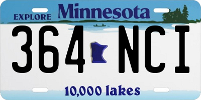 MN license plate 364NCI