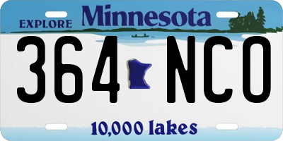 MN license plate 364NCO