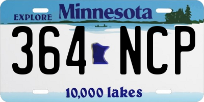MN license plate 364NCP