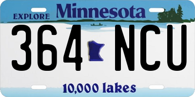 MN license plate 364NCU