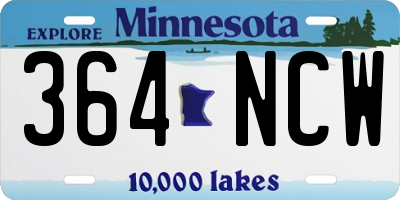 MN license plate 364NCW