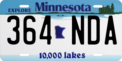 MN license plate 364NDA
