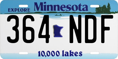MN license plate 364NDF