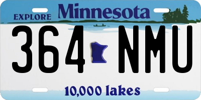 MN license plate 364NMU