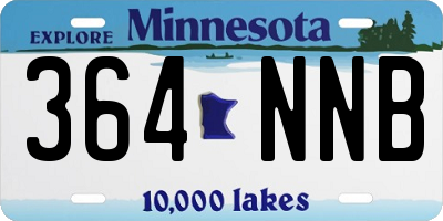 MN license plate 364NNB