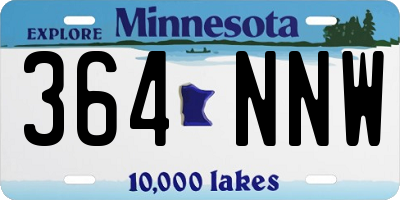 MN license plate 364NNW